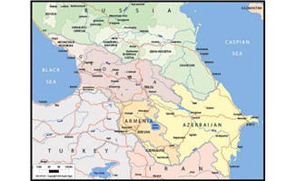 精美矢量世界地图素材-高加索地图