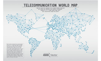全球信息网络地图矢量素材