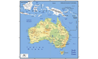 矢量世界地图精致的材料-澳大利亚地图