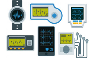 <b>智能设备心跳测量设计素材矢量图下载</b>