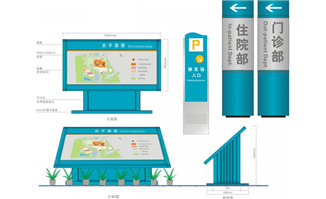 矢量医院导视平面图导视vi系统模板
