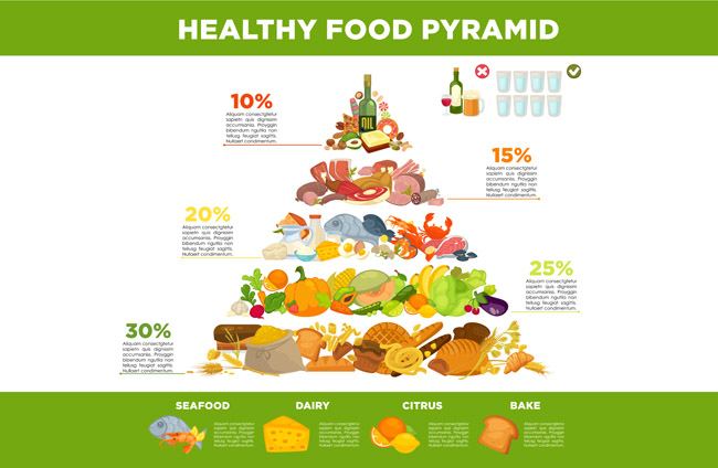 膳食美食人体摄入量的金字塔造型设计