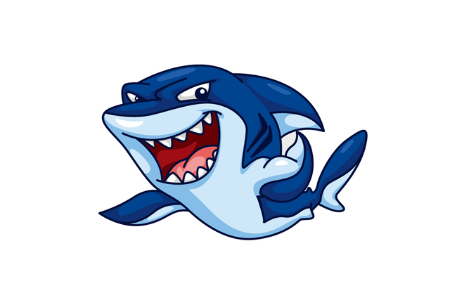 大鲨鱼卡通动物图片设计