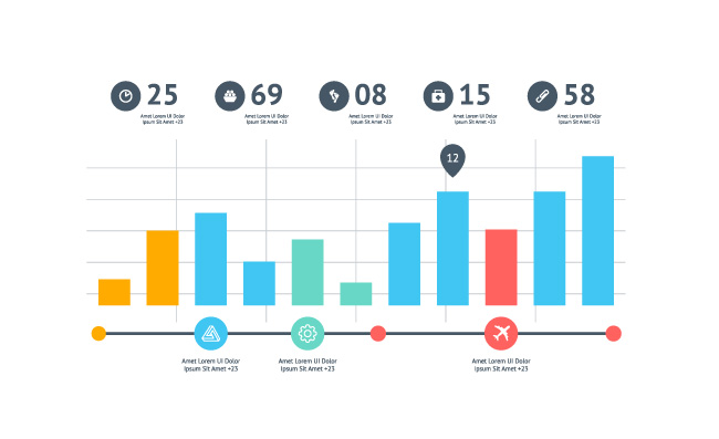 彩色信息数据图表素材