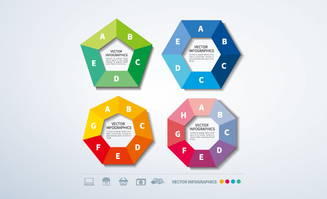 多边形信息图表矢量素材