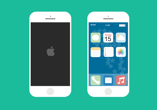 苹果手机扁平化背面正面效果图设计素材