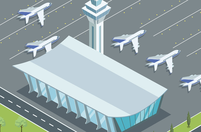 飞机场的安排控制室建筑设计素材