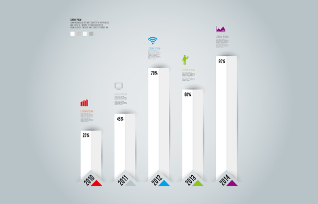 立体质感柱形百分比数据背景设计素材