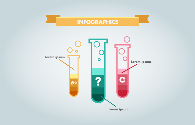 实验彩色试管数据图表素材设计