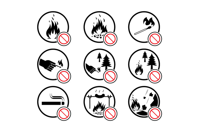 火险安全禁止标志矢量素材
