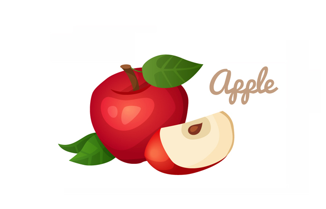 红通通的苹果水果素材