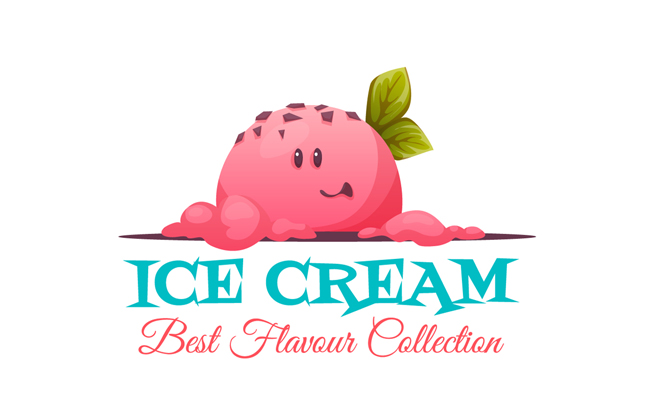 卡通可爱甜品冰淇淋雪糕矢量素材