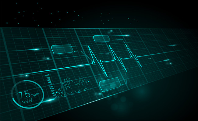 科技心电图数据图表素材