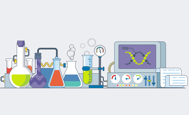 进行实验的化学器械矢量素材