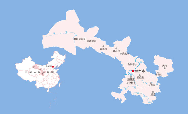 甘肃省矢量地图