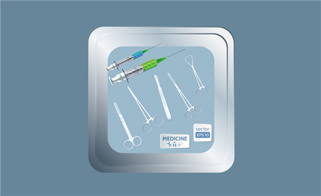 医用剪刀注射器等工具元素