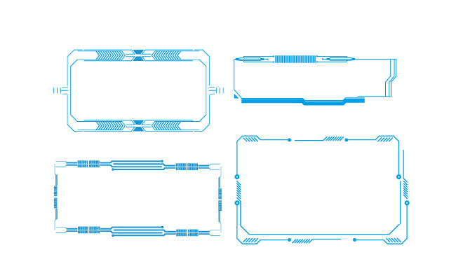 科技文本边框信息框架矢量素材