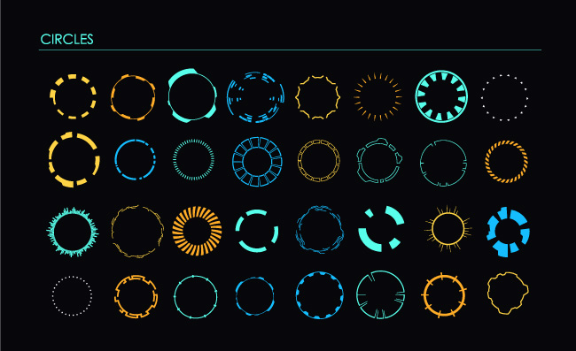 科技圆形圆环元素矢量图标素材