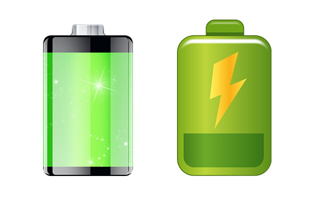 2张具质感新能源绿色电池图标设计