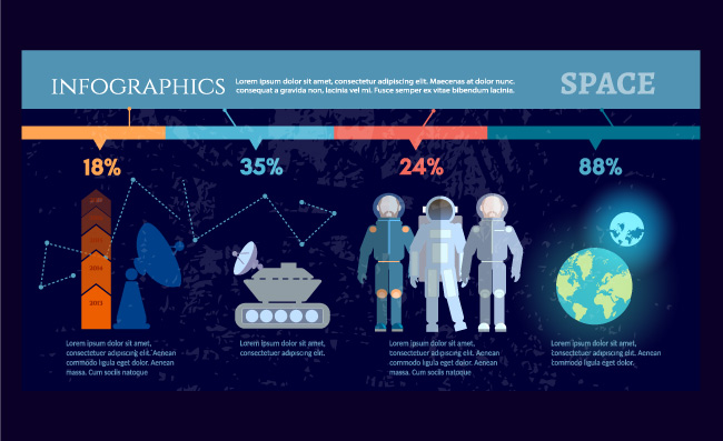 宇宙信息图表矢量素材