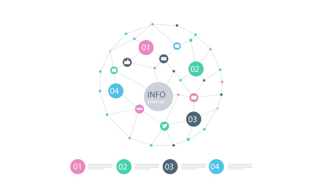 点状圆球图表矢量图