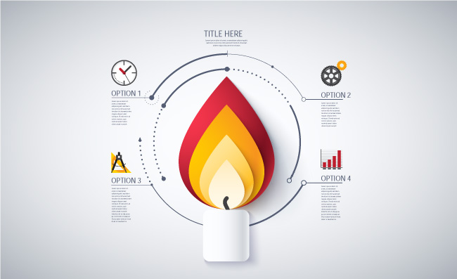 蜡烛信息图表设计矢量素材