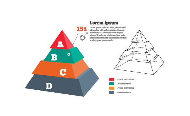 立体拼凑的三角形图表素材
