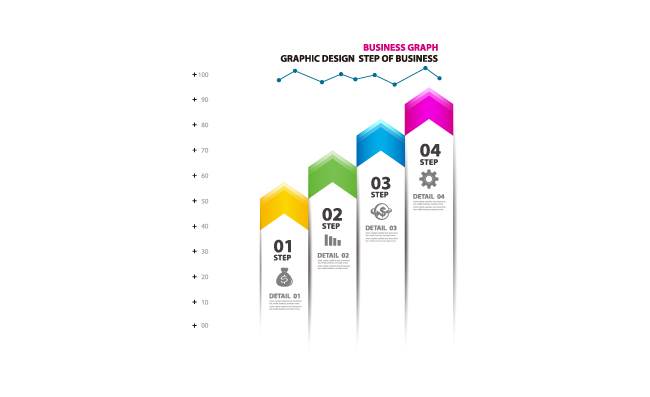 箭头数据信息图表矢量图片