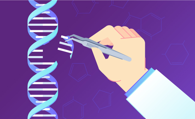 现代实验室研究生物技术基因编辑工具基因组编辑基因工程DNA编码矢量图