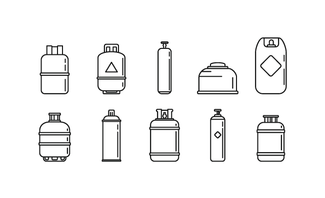 工业气瓶气筒轮廓样式图标图片