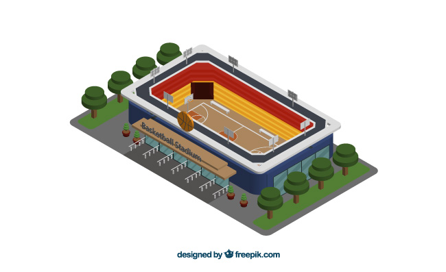 体育馆篮球场建筑素材