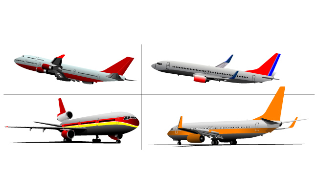 矢量民航飞机素材图片
