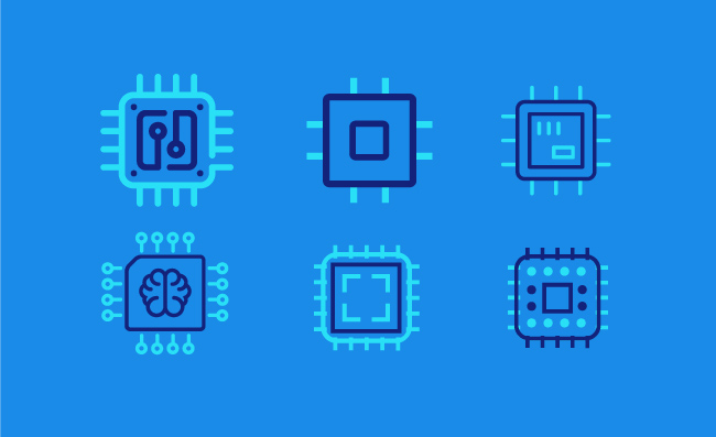 科技感芯片素材矢量