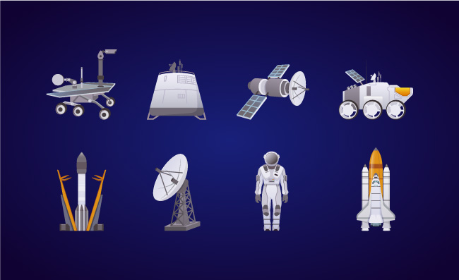  卫星网络信号接收器太空探索宇航员卫星定位探测器素材