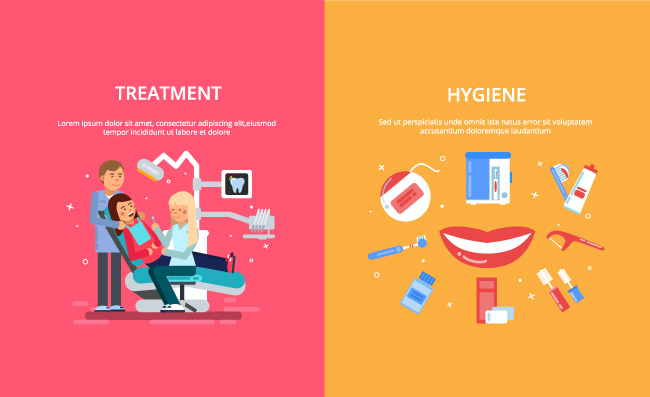 医学口腔牙齿医疗保健牙科治疗医学矢量集