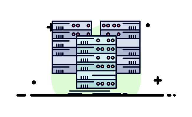 中心数据库服务器平面图标矢量