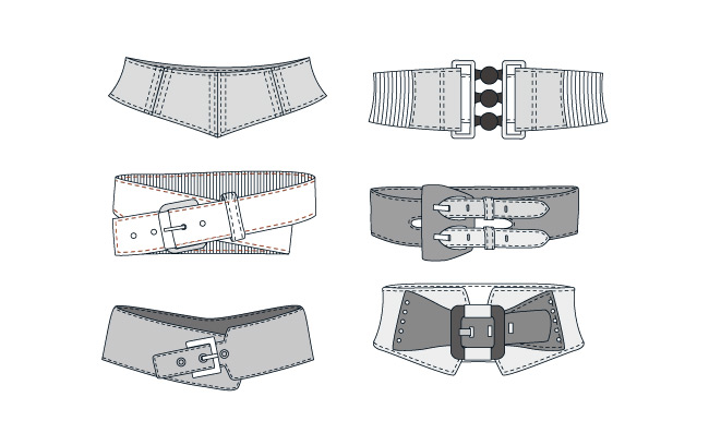 AI矢量服装装饰皮带扣设计