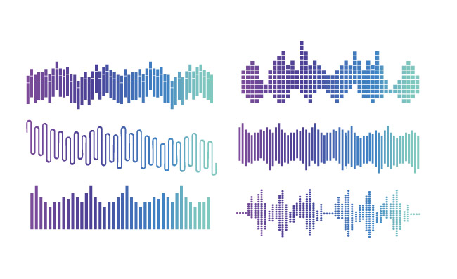 抽象彩色声波图案素材